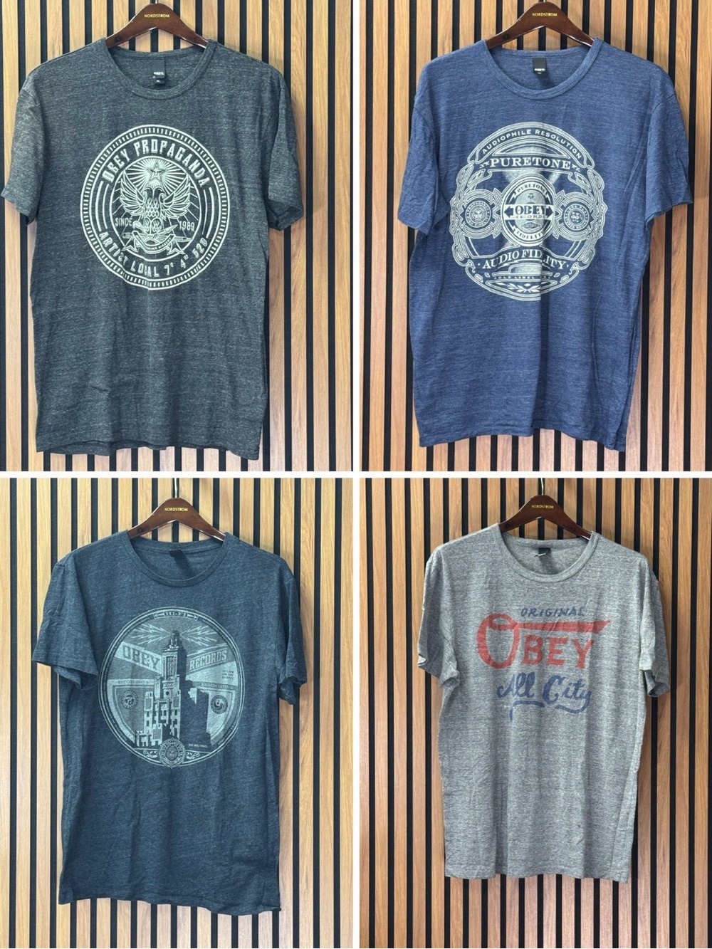 Lot of 4 Obey Graphic T-Shirts Mens Size XL